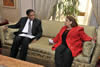 Deputy Minister Ebrahim Ebrahim meets with Egyptian Assistant Foreign Minister Amb Mona Omar at the Foreign Ministry in Cairo, Egypt.