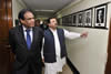 Deputy Minister Ebrahim Ebrahim walks with the Minister of State of Foreign Affairs, Mr Nawabzada Malik Amad Khan of Pakistan after the conclusion of their meeting, Islamabad, Pakistan, 5 November 2012. Minister Nawabzada Malik Amad Khan shows Deputy Minister Ebrahim Ebrahim the previous Pakistan Cabinet Ministers who held his post.