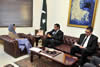 Deputy Minister Ebrahim Ebrahim meets with the Minister of Foreign Affairs, Ms Hina Rabbani Khar, of Pakistan; during his Working Visit to Islamabad, Pakistan, 5 November 2012. Seated far right is the Acting High Commissioner of South Africa to Islamabad Pakistan, Mr Sarel van Zyl.