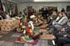 Africa-Nordic Conference held in Cotonou, Benin. Deputy Minister Marius Fransman is on the right looking at the Benin dancers during the Opening Session, 4 June 2012.