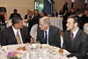 Deputy Minister Marius Fransman speaks with Brazil Ambassador Pebro Mendonca (middle) and Russian Ambassador Petrokov (right), Ongegund Lodge & Conference Centre, 24 April 2012.
