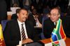 Deputy Minister Marius Fransman attends the Opening of the NAM 16 Ministerial Meeting in Tehran, Iran, under the theme:"Lasting Peace through Joint Global Governance". Deputy Minister Marius Fransman is seated next to Mr Henk van der Westhuizen, Director Multilateral at DIRCO, 28 August 2012.