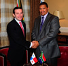 Deputy Mininster Marius Fransman hosts Vice Minister Alvarez de Soto of Panama for Bilateral Discussions, Cape Town, South Africa, 19 April 2011.