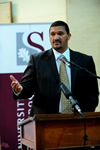 Deputy Minister Marius Fransman participates in a Round Table Discussion at the University of Stellenbosch, Stellenbosch, Western Cape, South Africa, 21 November 2012.