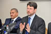 Deputy Minister Marius Fransman and Deputy Minister Andries Nel during a Press Conference on the Chapter 9 Institutions on South Africa's Report to the UN Universal Peer Review Mechanism held recently in Geneva, 11 June 2012.