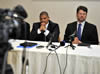 Deputy Minister Marius Fransman and Deputy Minister Andries Nel during a Press Conference on the Chapter 9 Institutions on South Africa's Report to the UN Universal Peer Review Mechanism held recently in Geneva, 11 June 2012.