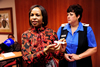 Minister Maite Nkoana-Mashabane takes an AIDS test in commemoration of World Aids Day and encourages other people to do the test, Mbombela, Mpumalanga, South Africa, 1 December 2012.