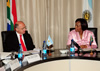 Minister Maite Nkoana-Mashabane hosts the Minister of Foreign Affairs and Worship, Mr Héctor Timerman, of Argentina for a Bi-National Commission at the O R Tambo Building, Pretoria, South Africa, 2 November 2012.