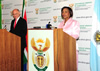 Minister Maite Nkoana-Mashabane and the Minister of Foreign Affairs and Worship, Mr Héctor Timerman, of Argentina, hold a Press Conference at the conclusion of the Bi-National Commission at the O R Tambo Building, Pretoria, South Africa, 2 November 2012.