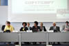 The COP17/CMP7 Informal Ministerial Meeting on the Durban Platform for Enhanced Action Meeting, Bonn, Germany, 4-5 May 2012. Panel Members (left to right): Ms Christiana Figueres, Executive Secretary of the UN Framework Convention on Climate Change; Ambassador NJ Mxakato-Diseko Ambassador at Large COP 17/CMP 7; Minister of International Relations and Cooperation and President of COP17, Ms Maite Nkoana-Mashabane; and Abdullah bin Hamad Al-Attiyah the Deputy Prime Minister of Qatar.