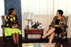 Ministers Nkoana Mashabane and Kozakou-Marcoullis engage in Bilateral Discussions during the Working Visit to Cyprus, 21 September 2012.