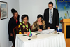 Ministers Nkoana Mashabane and Kozakou-Marcoullis sign and exchange MOU's at the conclusion of the Bilateral Discussions in Cyprus, 21 September 2012.