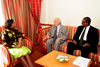 Minister Nkoana Mashabane meets with the former President of the House of Representatives, Dr Vassos Lyssarides, during her Working Visit to Cyprus, 21 September 2012.