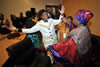 Minister Nkosazana Dlamini Zuma with Minister Maite Nkoana-Mashabane after the AU Candidature Vote, 15 July 2012.