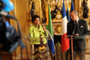 Minister Maite Nkoana-Mashabane gestures while addressing the Media as Foreign Minister of the French Republic, Laurant Fabius looks on, Paris, France.