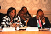 Minister Maite Nkoana-Mashabane delivers her Opening Remarks during the Eleventh ITEC Meeting. South African Ambassador Mandisi Mphahlwa to the Russia Federation, listens on; in Moscow, Russian Federation, 13 November 2012.