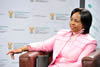 Minister Maite Nkoana-Mashabane is being interviewed by SABC Morning Live presenter Vuyo Mbuli, Cape Town, South Africa, 26 April 2012.