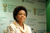 Minister Nkoana-Mashabane responds to questions during a Press Briefing held at the OR Tambo Building, Pretoria, South Africa, 15 May 2012.