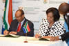 Minister Maite Nkoana-Mashabane receives her counterpart from Somalia, His Excellency Abdullahi Haji Hassan Mohamed, Pretoria, South Africa, 13 March 2012.