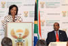 Minister Maite Nkoana-Mashabane receives her counterpart from Somalia, His Excellency Abdullahi Haji Hassan Mohamed, Pretoria, South Africa, 13 March 2012.