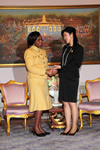 Minister Maite Nkoana-Mashabane pays a Courtesy-Call on H E Prime Minister Yingluck Shinawatra of Thailand, in Bangkok, Thailand, 3 September 2012.