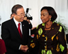 Minister Maite Nkoana Mashabane and the United Nations Secretary-General Ban Ki-moon at the High-Level Event on Women's access to Justice, organised by the Republic of Finland, South Africa and UNWomen, New York, USA, 25 September 2012.