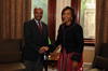 Minister of International Relations and Cooperation, Ms Maite Nkoana-Mashabane hosts the Minister of Foreign Affairs, Mr Osman Salih Mohammed of Eritrea for Bilateral Political and Economic Discussions, Cape Town, South Africa, 21 August 2012.
