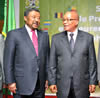 President Jacob Zuma with AU Chairperson Jean Ping during a group picture.