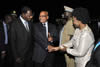 President Jacob Zuma arrives at the Cotonou Airport ahead of the AU Heads of State and Government Ad-hoc Committee on the Election of the Members of the African Union Commission. He is met by Benin President, Dr. Thomas Yayi Boni, Cotonou, Benin, 13 May 2012