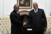 President Jacob Zuma with the Prime Minister of Lesotho, Tom Thabane, during a Working Visit by the Prime Minister to South Africa; Sefako M Makgatho Presidential Guesthouse, Pretoria, South Africa, 18 October 2012.