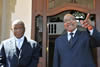 President Jacob Zuma and the Prime Minister of Lesotho, Tom Thabane, are being interviewed by the Media during a Working Visit by the Prime Minister to South Africa; at the Sefako M Makgatho Presidential Guesthouse, Pretoria, South Africa, 18 October 2012.