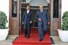 President Jacob Zuma and the Prime Minister of Lesotho, Tom Thabane, are being interviewed by the Media during a Working Visit by the Prime Minister to South Africa; at the Sefako M Makgatho Presidential Guesthouse, Pretoria, South Africa, 18 October 2012.