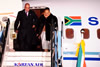 President Jacob Zuma and his spouse arrive in Seoul, South Korea for the Nuclear Security Summit 2012, on 25 March 2012.