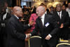 President Jacob Zuma attends the Science and Technology Meeting between South Africa and the European Union. He shakes hands with President Roeland Van de Geer, Head of EU Delegation to South Africa, 18 September 2012.