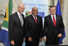 President Jacob Zuma with the President of the EU Council, Mr Herman van Rompuy (left); and the EU Commission, President José Manuel Barosso (right), 18 September 2012.