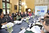 President Jacob Zuma and the South African Delegation during the SA-EU Summit Discussions at the Val Duchess Building in Brussels, Belgium, 18 September 2012.
