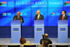 President Jacob Zuma with the President of the European Council, President Van Rompuy; and the President of the EU Commission, President José Manuel Barosso during a Press Conference, 18 September 2012.