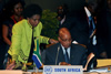 Minister Maite Nkoana-Mashabane consults with President Jacob Zuma at the SADC Extraordinary Summit in Angola, 1 June 2012.