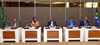 African Union Professor J A Tesha; Chairperson of the African Union Commission, Dr. Nkosazana Dlamini Zuma; and Chairperson of the Forum, Former President Joachim Chissano; Minister of State Security, Mr Mahlobo; and Dr Mayaki of NEPAD, during the Consultation Meeting on Agenda 2063 of Members of the Forum for Former African Heads of State and Government, Pretoria, South Africa, 11 December 2014.