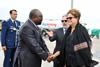 President Dilma Rousseff of Brazil arrives at the King Shaka Airport, Durban ahead of the Fifth BRICS Summit. She is received by Minister of Public Works Thembelani, Thulas Nxesi, Durban, South Africa, 26 March 2013.