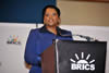 Gauteng Premier, Mrs Nomvula Mokonyane, addresses the BRICS Gauteng roadshow, 23 February 2013, Johanesburg, South Africa.