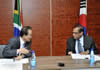 Deputy Minister Ebrahim Ebrahim meets the Deputy Minister for Political Affairs, Mr Kyung-Soo Lee, from the Republic of Korea. Mr Kyung-Soo Lee is in South Africa on a Working Visit, Pretoria, South Africa, 12 August 2013.