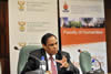 Deputy Minister Ebrahim Ebrahim delivers a keynote address at a seminar hosted by the Department of Political Sciences and the Centre for Mediation in Africa, University of Pretoria, Pretoria, South Africa, 24 February 2014.