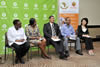 Deputy Minister Marius Fransman at a BRICS Policy Dialogue organised by OXFAM and the NEPAD Agency. The panel members from left to right: Ms Eleanor Maeresera (AFRODAD), Prof Florence Nazare (Nepad), Deputy Minister Marius Fransman (DIRCO), Mr Pranay Sinha (Expert on Development Aid and South South Corporation, India) and Prof Liu Haifang (Centre for African Studies, University of Peking), 25 March 2013.