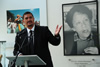 Deputy Minister Fransman gestures as he delivers a Keynote Address at the Commemoration and Wreath Laying Ceremony for Dulcie September in Arcueil, France, 29 March 2013.