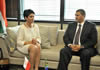 Deputy Minister Marius Fransman receives the Undersecretary of State for Foreign Affairs of Poland, Ms Beata Stelmach at the O R Tambo Building, Pretoria, South Africa, 10 July 2013.