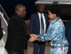 President Joseph Kabila Kabange of DRC arrives ahead of the Presidential Inuaguration. He is received by the Minister of International Relations and Cooperation, Ms Maite Nkoana-Mashabane, 23 May 2014.