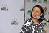 Minister of Agriculture, Forestry and Fisheries, Ms T Joemat-Pettersson addresses the community during the BRICS roadshow in Nelspruit, Mpumalanga Province, South Africa, 18 March 2013.