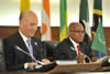 President Jacob Zuma with Ambassador Smail Chergui from the African Union Commission on Peace and Security, during the opening of the Consultative Summit for the African Capacity for Immediate Response to Crises (ACIRC), Pretoria, South Africa, 5 November 2013.
