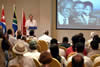 Deputy Minister Luwellyn Landers during a public lecture at the Habana Libre Hotel, Havana, Cuba, 27 October 2014
